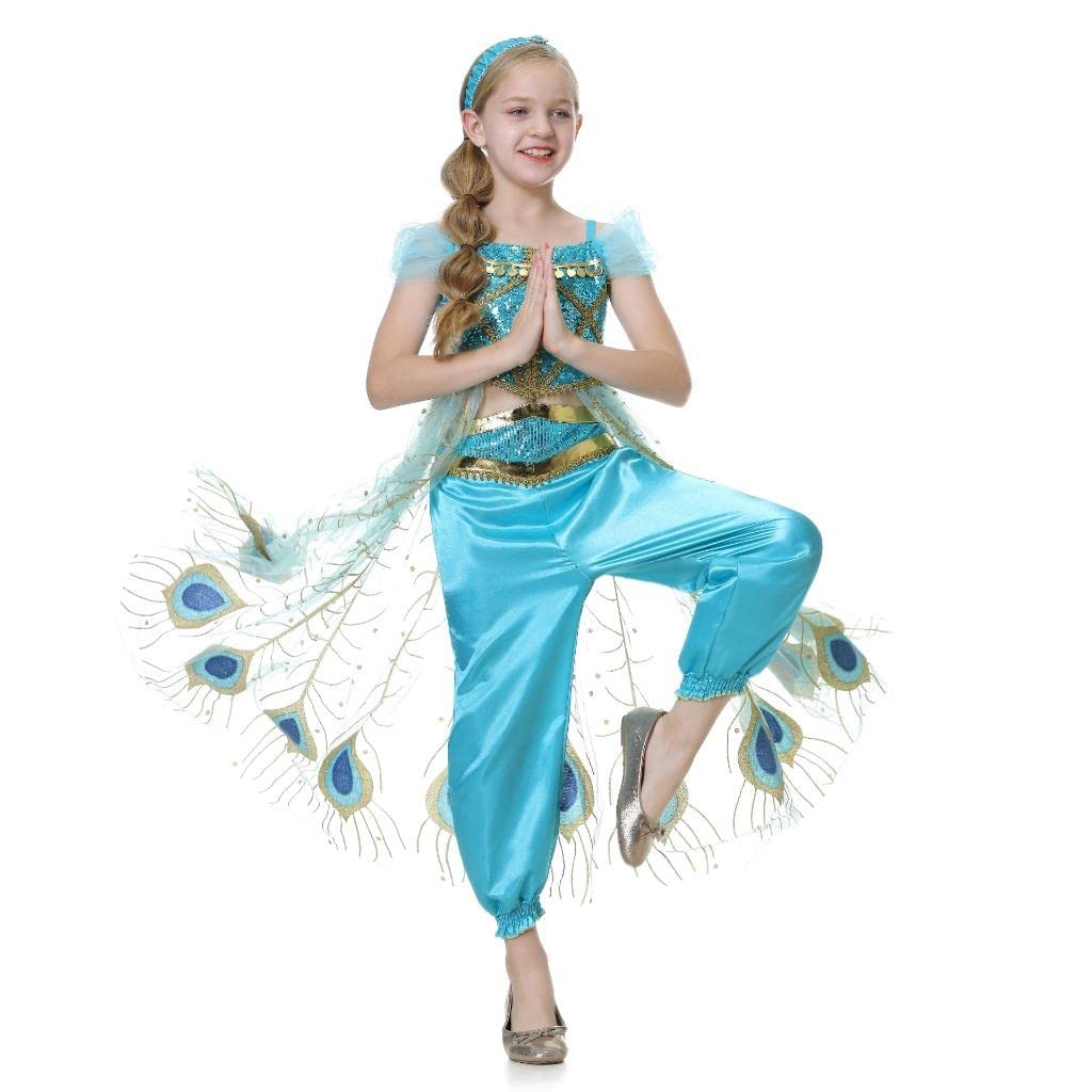 Dressy Daisy Arabian Princess Costume With Headband Halloween Party Fancy Dress Up Belly Dance Wear Outfit For Toddler Girls Siz