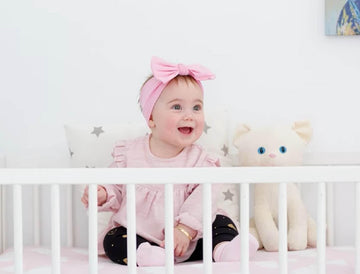 Babygiz Baby Girl Headbands-Infant,Toddler Cotton Handmade Hairbands With Bows Child Hair Accessories (Light Beige)