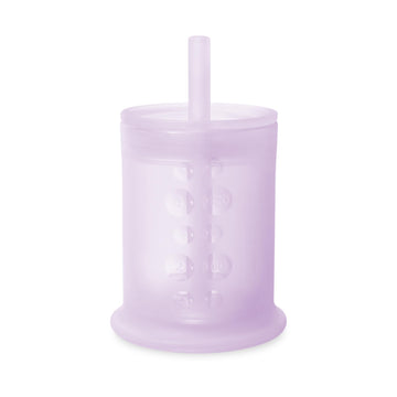 Olababy Silicone Training Cup With Straw Lid | Babies Water Drinking Cup | 6+ Mo Infant To 12-18 Months Toddler | Sippy Cup For