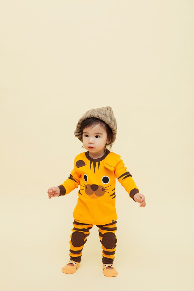 Vaenait Baby Kids Boys Girls Long Sleeve Cotton Sleepwear Pajamas 2Pcs Set Tie Tiger 4-5T/L