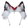 Vigvan Handmade Wolf Fox Ears Animal Cosplay Cute Head Accessories For Halloween (Chain Red White)