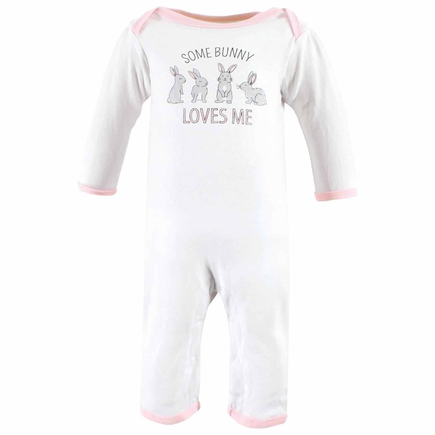 Hudson Baby Unisex Baby Cotton Coveralls, Some Bunny, 3-6 Months