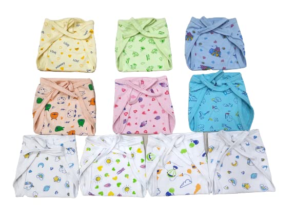 Babysphere New Born Hosiery Cotton Langot, Nappies, Diapers Reusable And Washable 06 Months (Pack Of 10, Multicolor)