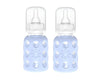 Lifefactory Glass Baby Bottles With Silicone Protection - 2-Pack, 4 Oz Bottles, Blanket