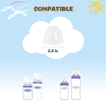 Dome Caps Compatible With Lansinoh Baby Bottle, Replacement Lids, Pack Of 4