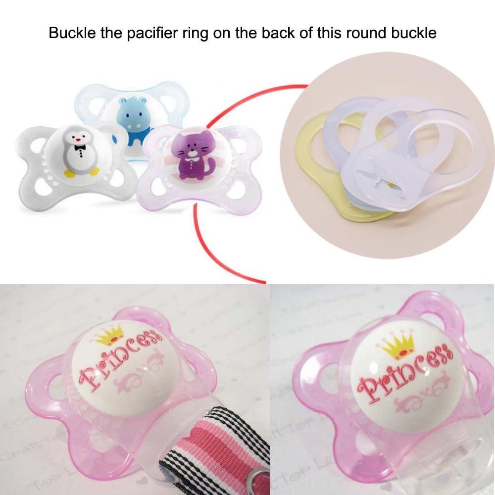 4Pcs Pacifier Adapter Rings Silicone Rings For Pacifier Clip Button Soother Dummy Pacifiers Holder Paci Clips Newborn Gift For B
