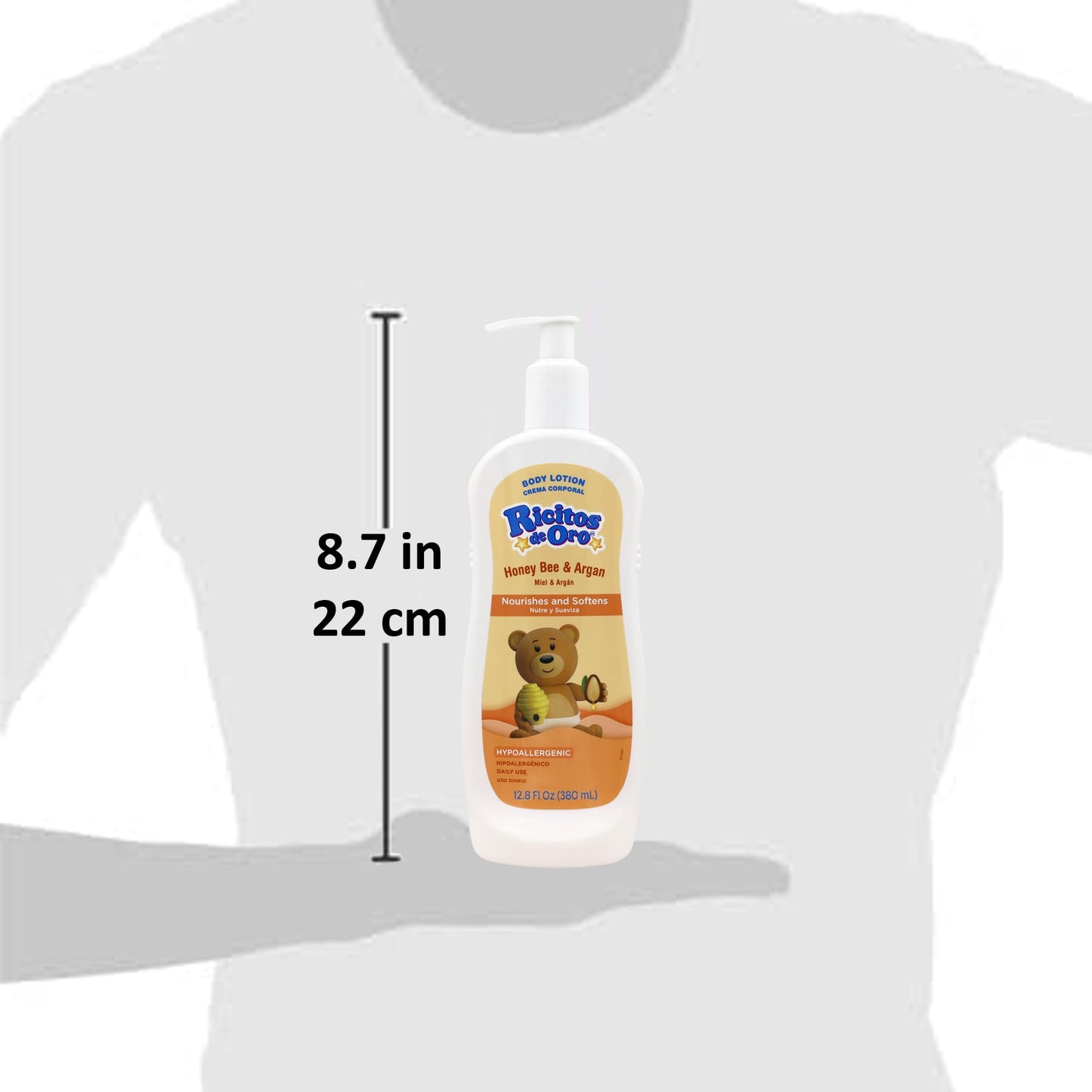 Ricitos De Oro Honey And Argan Baby Body Lotion That Helps Smooth Baby Skin -Hypoallergenic With Honey Bee Extract Delicious Sce