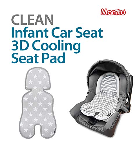 Manito Clean Infant Carseat 3D Mesh Seat Pad/Cushion/Liner (Star Grey)