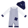 Toddler Swimsuit Boy One Piece Rashguard With Hat Upf 50+ Sun Protection ,Blue Stripes,18-24 Months