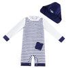 Infant Swimsuit Boy One Piece Rashguard With Hat Upf 50+ Sun Protection ,Blue Stripes,3-6 Months