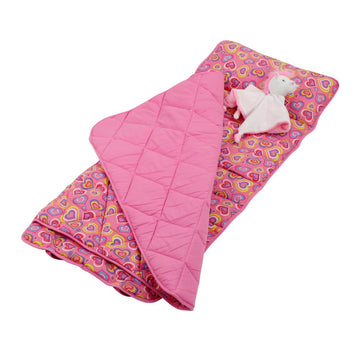 Emily Rose Rollup Toddler Kids Sleeping Nap Cot Mat | Removable Pillow & Unicorn Lovey Included | 100% Cotton For Daycare, Presc