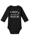 Besserbay Valentine'S Day Baby Long Sleeve Heart Bodysuit Infant Mommy Is My Valentine Envelope Neck Black Onesie 3-6 Months