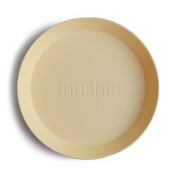 Mushie Round Dinnerware Plates For Kids | Made In Denmark, Set Of 2 (Daffodil)