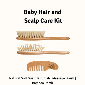 Funfushka Baby Hair Brush Set For Newborns & Toddlers - Baby Brush And Comb Set With Soft Bristle Hair Brush Perfect For Cradle