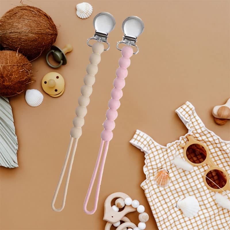 Pacifier Clip For Boys Girls - Moribox Paci Clip Soothe Baby Binky Holder For Shower Birthday Gift 2 Pack