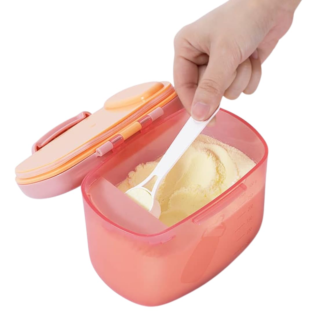 Tempo Baby Portable Formula Dispenser, Formula Dispenser With Scoop And Scraper, 300G 1000Ml (Pink)