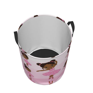 Gbuzozie Cute African Black Girl Round Laundry Hamper Storage Basket Toys Clothes Organizer Bin For Home Bathroom Bedroom Dorm N