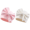 Newborn Baby Girl Hat Cotton Baby Bow Beanie Preemie Hats Spring Infant Hats For Girls 0-12 Months (White+Pink, 6-12 Months)