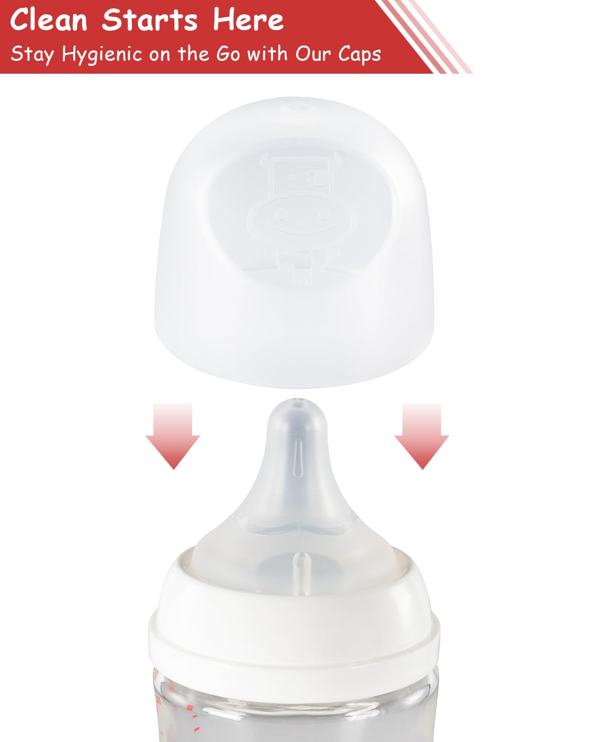 6 Pack Baby Bottle Cap Compatible With Pigeon Bottle, Soft & Safe Bottle Lid