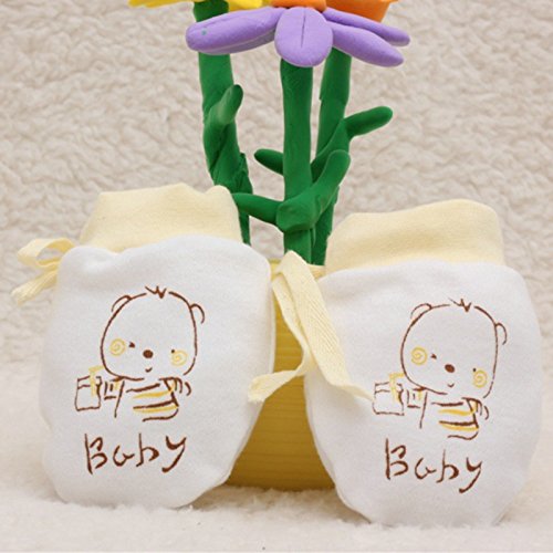 Adeimoo Cute Boys Girls Cotton No Scratch Gloves Drawstring Adjustable Mittens For Baby Infants
