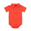 Teach Leanbh Baby Boys Pure Color Cotton Short Long Sleeve Polo Bodysuit 3-24 Months (Orange, 9 Months)