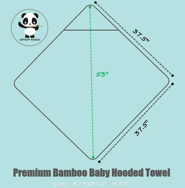 Hiphop Panda X - Large Bamboo Hooded Baby Towel - Soft Hooded Bath Towel For Babie, Toddler,Infant, Perfect For Boy And Girl - (