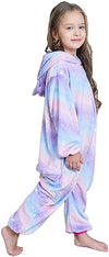 Cos Time Kids Unicorn Onesie Animal One Piece Pajamas Halloween Costumes (Bright Purple, 6-8 Years)
