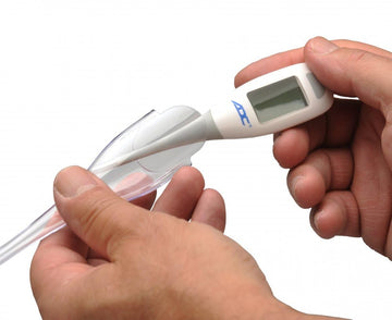 Adc Fast Read Digital Thermometer, Flexible Tip And Large Quick Read Lcd Display With Color-Coded Backlighting , White - 418N