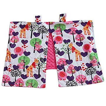 Baby Minky Velboa Carseat Canopy Carrier Cover (Safari / Hot Pink)