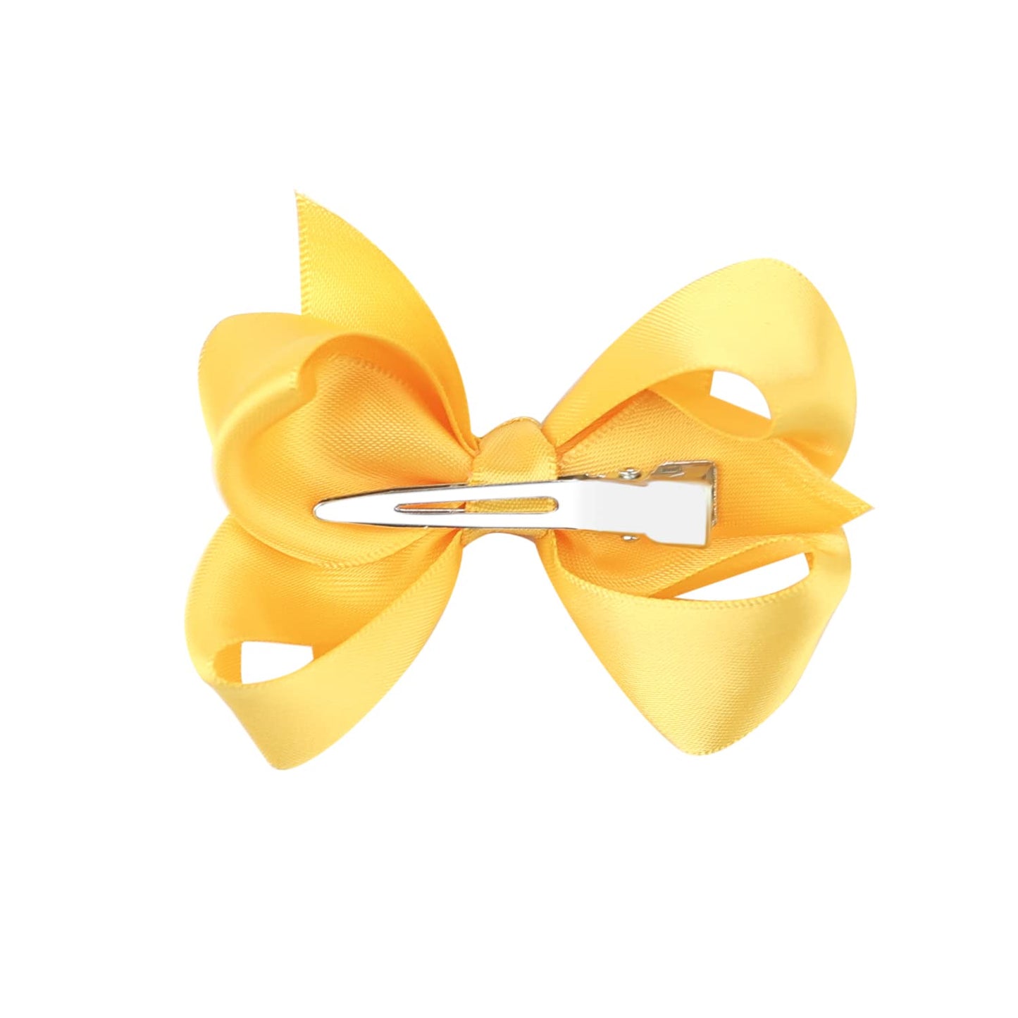 3 Inch Satin Bow For Little Girls - 2 Pcs (Gold)