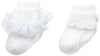 Jefferies Socks Baby-Girls Ruffle And Ripple Edge Turn Cuff 2 Pair Pack, White/White, Infant