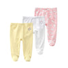 Teach Leanbh Newborn Baby 3 Pack Footed Pants Cotton Embroidery Pringting Casual Leggings 0-12 Months (3-6 Months, Cat)