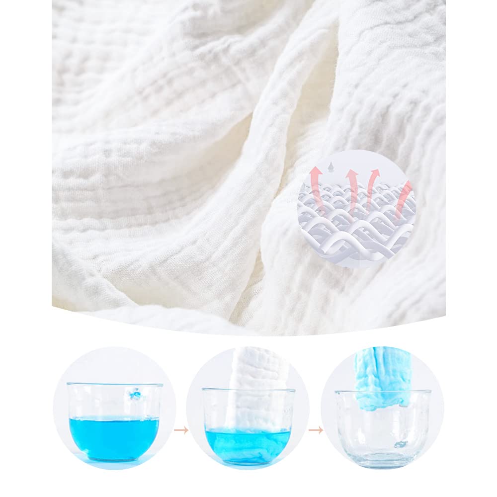 Konssy Muslin Baby Burp Cloths Sets For Unisex- 6 Pack Large 100% Cotton Burping Clothes For Newborn