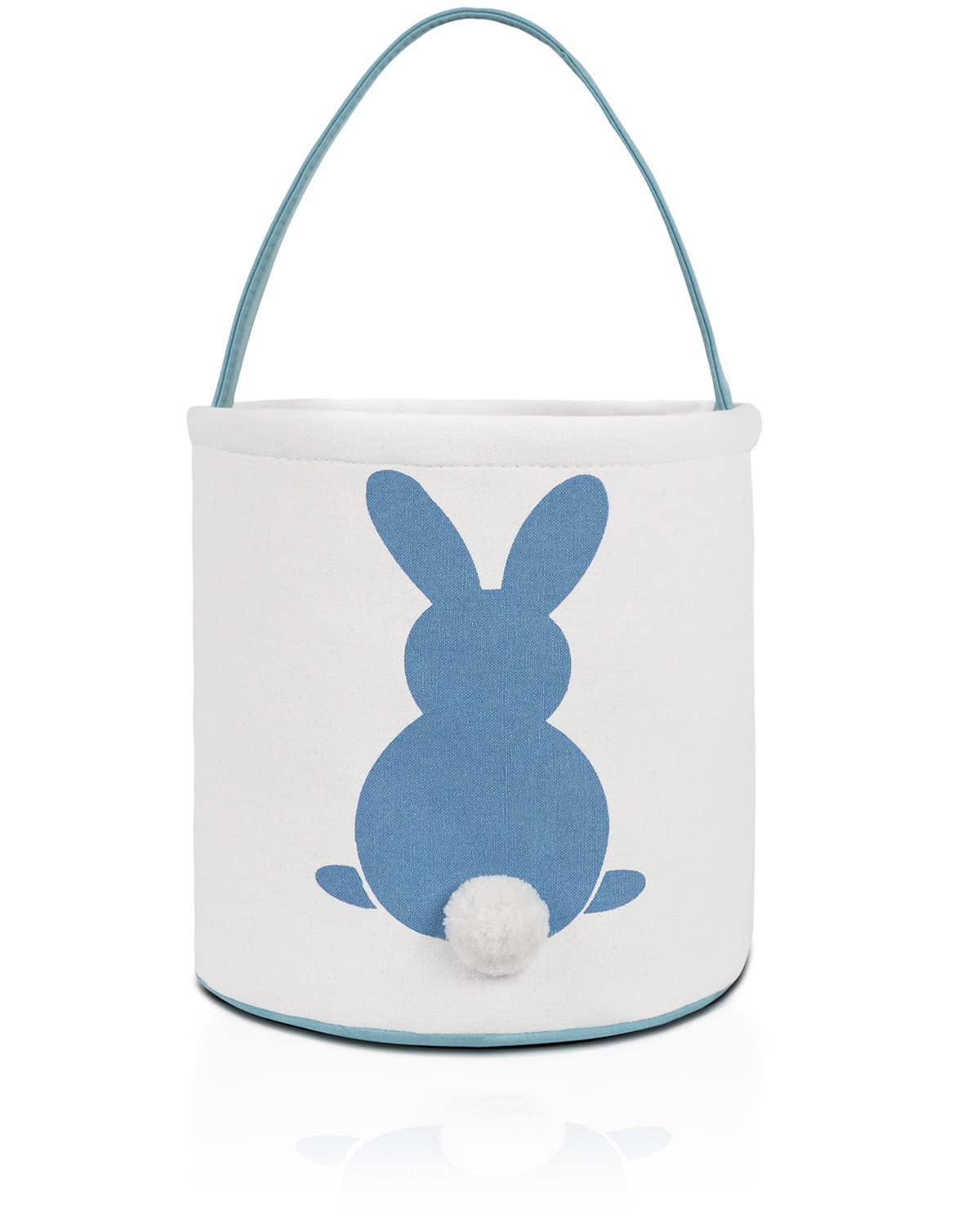 MONOBLANKS Easter Bunny Basket Bags, Rabbit Bucket Tote for Easter Egg Hunts Decorations Candy Gifts Storage (Blue)