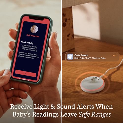 Owlet Dream Duo (Gen 3) Smart Baby Monitor All-in-One Bundle - 2K HD Video Baby Monitor with Alerts & Owlet Dream Sock Tracks Ba