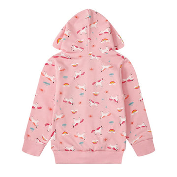 Akyzic Girls Zip Up Hoodie Unicorn Fall Jacket Kids Back To School Outfit Hooded Sweatshirt Toddler Girl Fall Outerwear 6T/8053