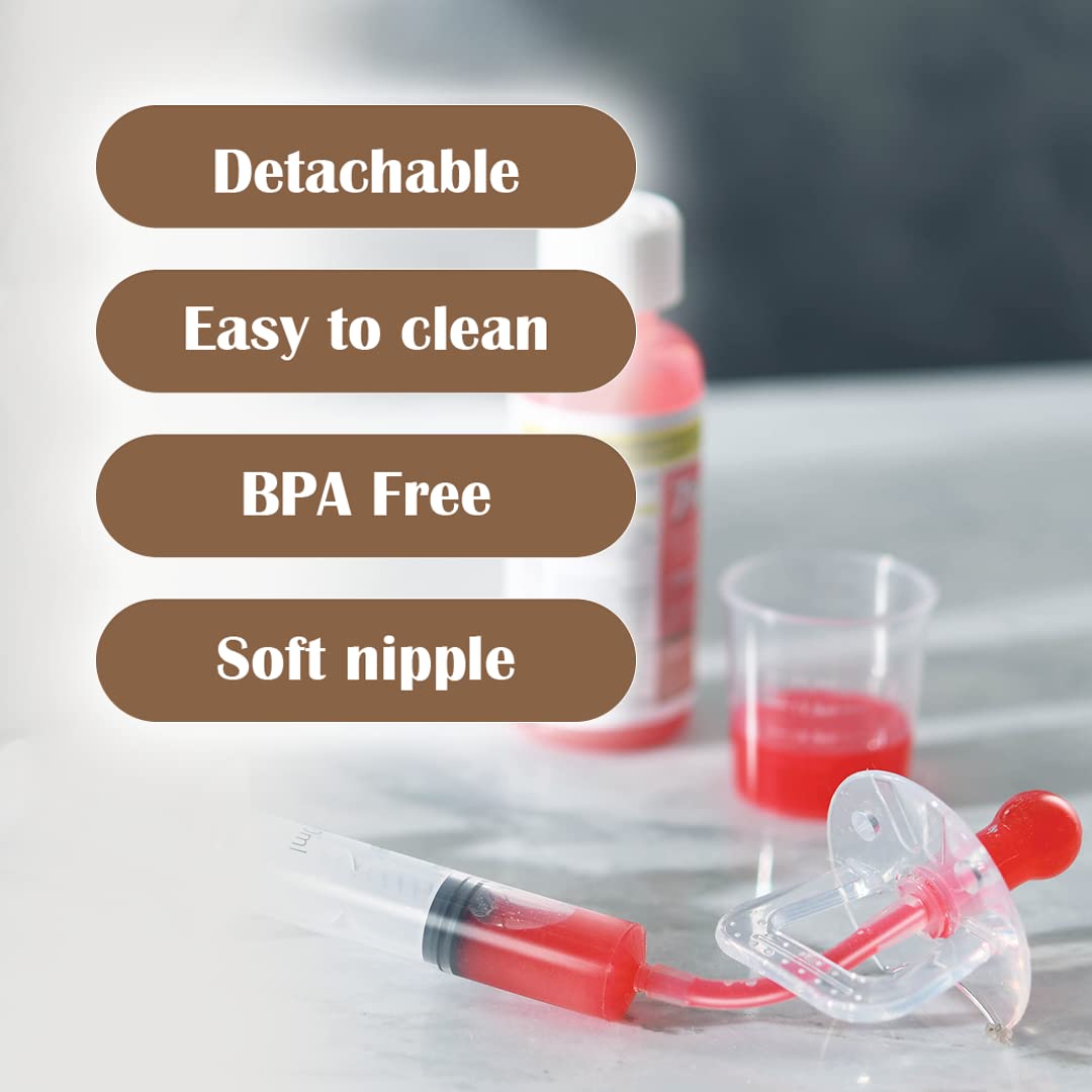 Baby Medicine Syringe Pacifier For Oral Feeding, Liquid Baby Medicine Dispenser, Newborn & Infant Pacifier Medicine Dispenser, B