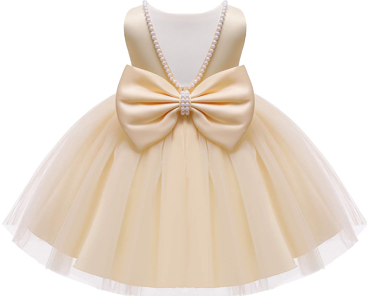 Baby Flower Girl Party Wedding Princess Dress,Sleeveless Floor Length Tutu Tulle Dance Gown 12 Months 1St Birthday