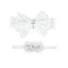 Nishine 2 Pack Baptism White Newborn Bowknot Headbands Baby Christening Hair Bows Headwrap Toddler Hairband (Cross Button)