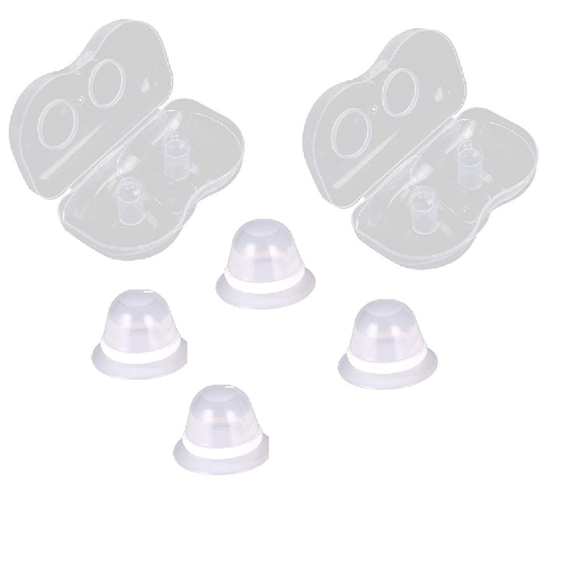 Finever 2Pair Nipplesuckers Nipple Corrector For Flat Inverted Nipples For Breastfeeding Mother Or Women Silicone With Clear Cas