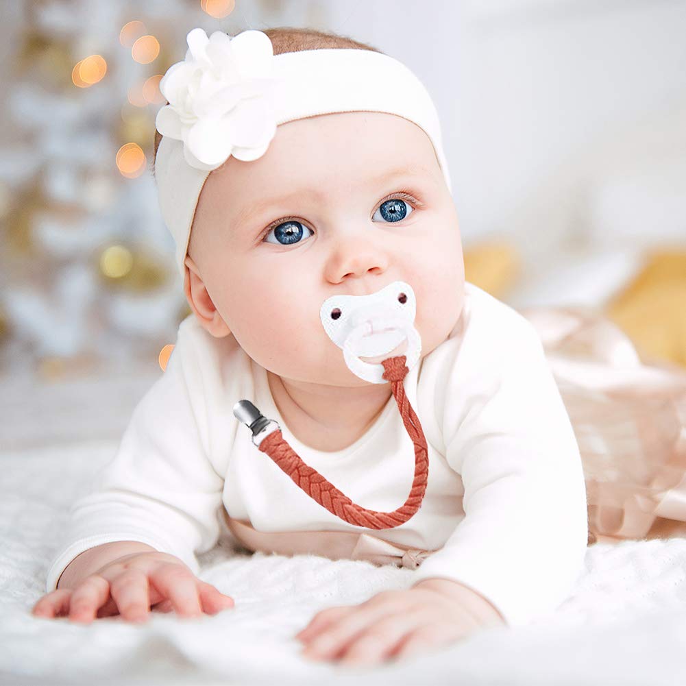Pokipaw Pacifier Clip For Boys And Girls, 6 Pack Baby Pacifier Holder Leash 100% Handmade Braided Fits All Pacifiers & Teething
