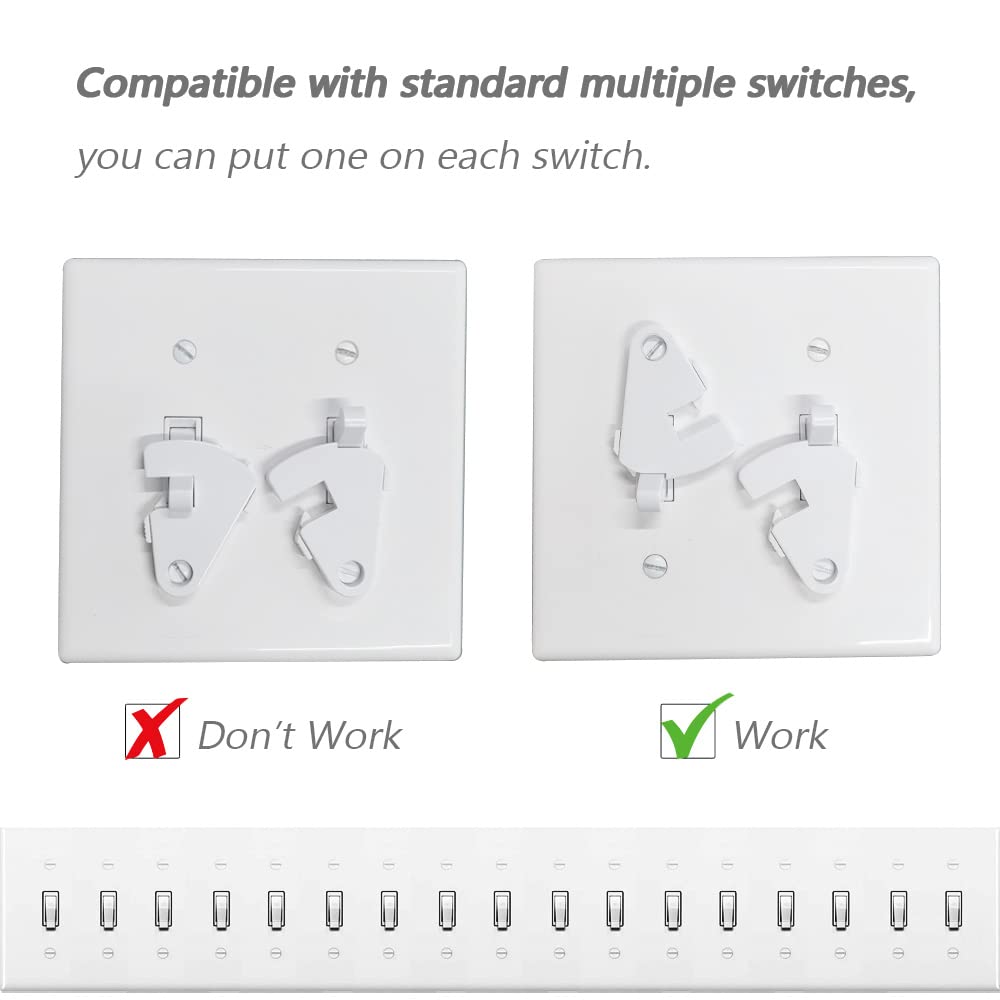 Toggle Light Switch Guard, Ilivable Child Proof Switch Plate Cover Rotary Lock Protects Your Lights From Being Accidentally Turn