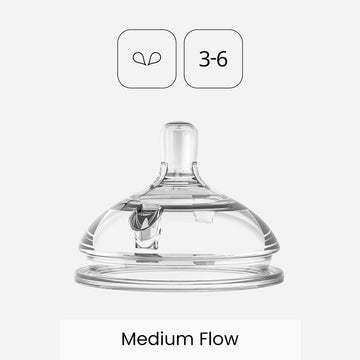 Comotomo Silicone Replacement Nipple, Medium Flow, 3-6 Months, 2 Count