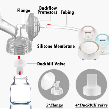 27Mm Flange And Duckbill Valve Compatible With Spectra S1 Spectra S2 Spectra9 Plus Synergy Gold Breast Pump, Spectra Pump Parts