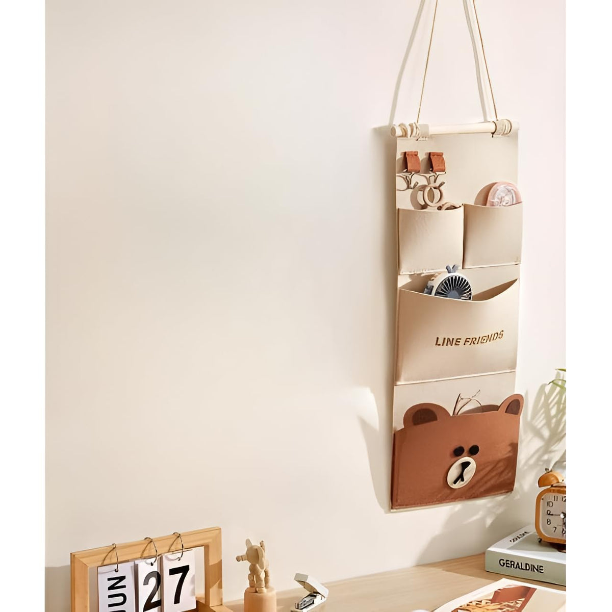 HARVA Wall Hanging Storage Organizer with 4 Pockets | Fabric Pocket Bag for Wardrobe, Door, Dorm & Bathroom | SpaceSaving Home O