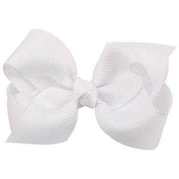 Zoonai 3 Inch Baby Girl Hair Bows Boutique Hair Clip Teens Toddlers Hairpin Headwear - Set Of 2 (White)