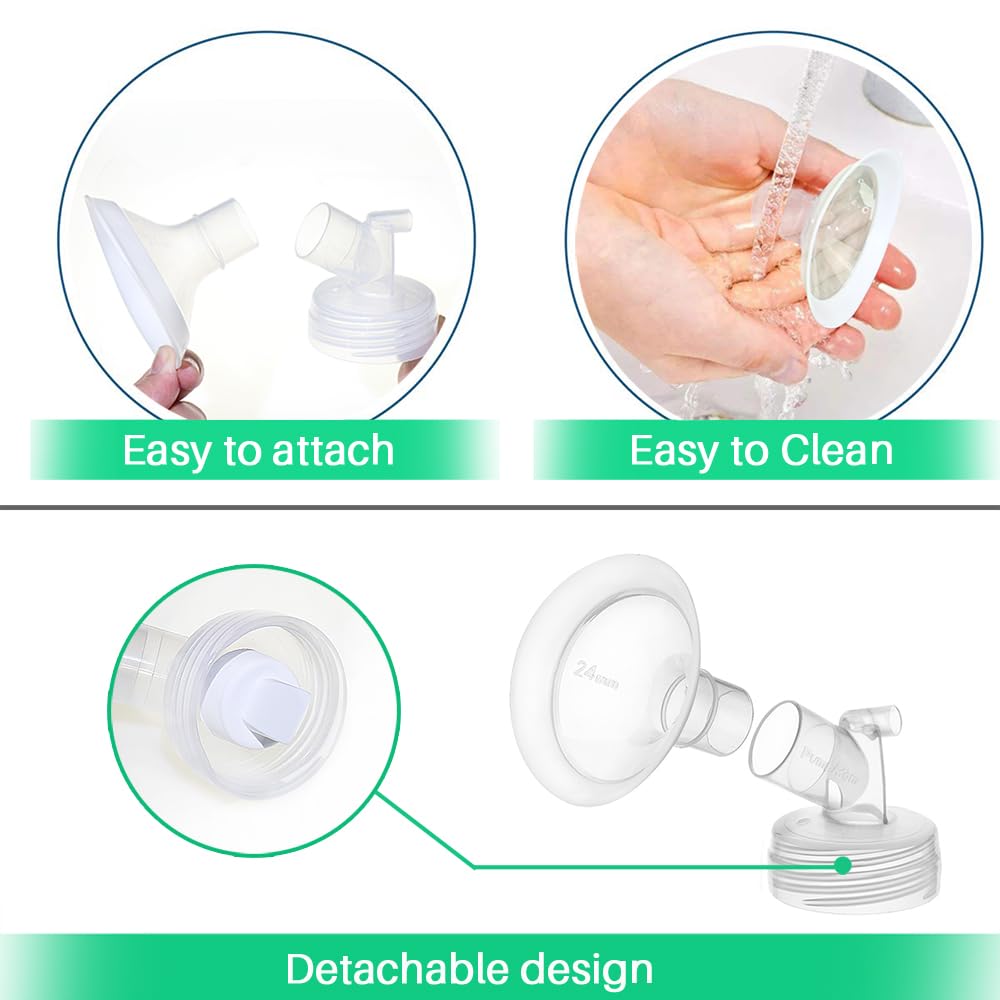 Pumpmom 24Mm Flanges Compatible With Spectra S2 Spectra S1 9 Plus Synergy Gold Breastpumps Accessories, Replacement Breast Shiel