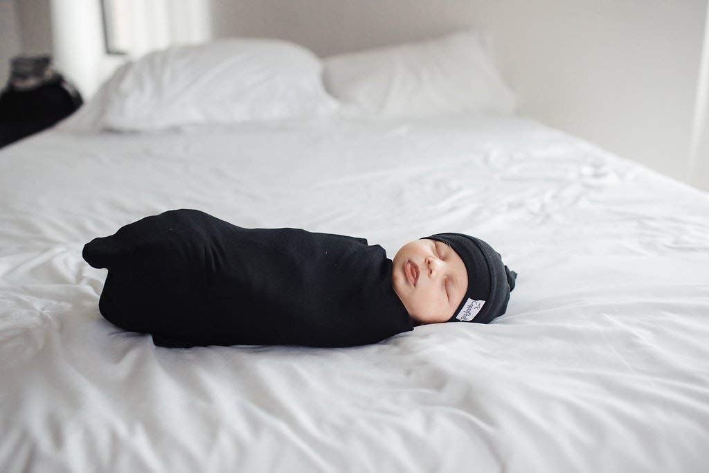 Copper Pearl Baby Beanie Hat Top Knot Stretchy Sof Midnight