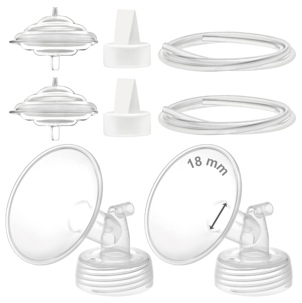 Maymom Pump Parts Compatible with Spectra S1 S2 9 Plus Electric Breastpump, 18mm Flange Valve Tubing Backflow Protector, Not Ori