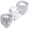 Jn&Lulu 3 Pack Newborn Baby Bibs Bandana Drool Bibs For Drooling Cotton Baby Gifts (Grey Fox)
